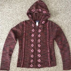 Patagonia Vintage Wool Zip Sweater in Burgundy